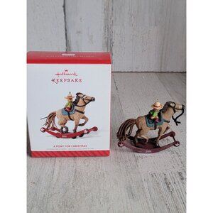 Hallmark a pony for Christmas Cowboy teddy bear ornament Xmas